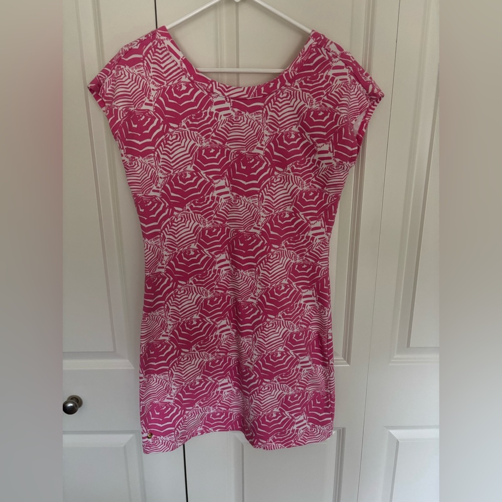 Lilly Pulitzer Westerly Oh Cabana Boy Pink Umbrella Dress 76409 small.